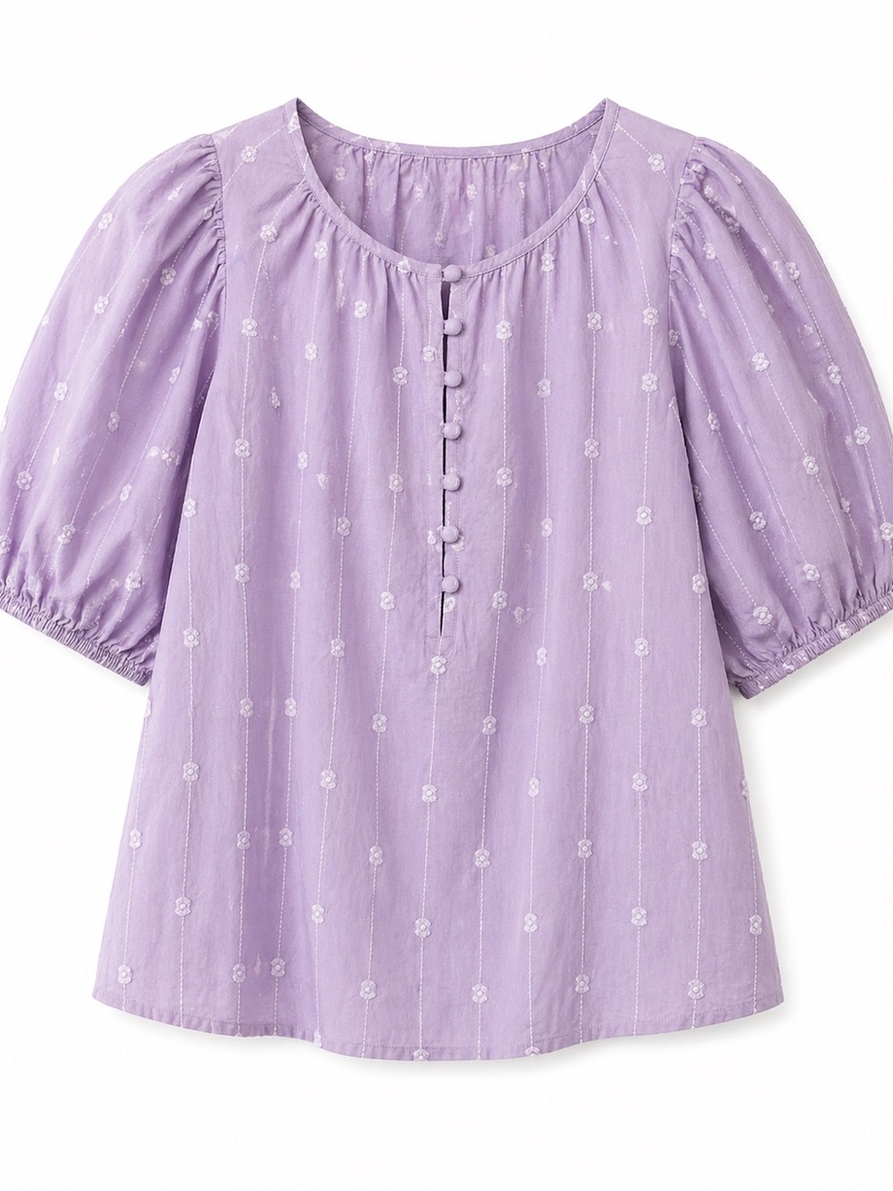 Universal Thread Blouse lavender dotted Swiss short puff sleeves size XL - Picture 6 of 9